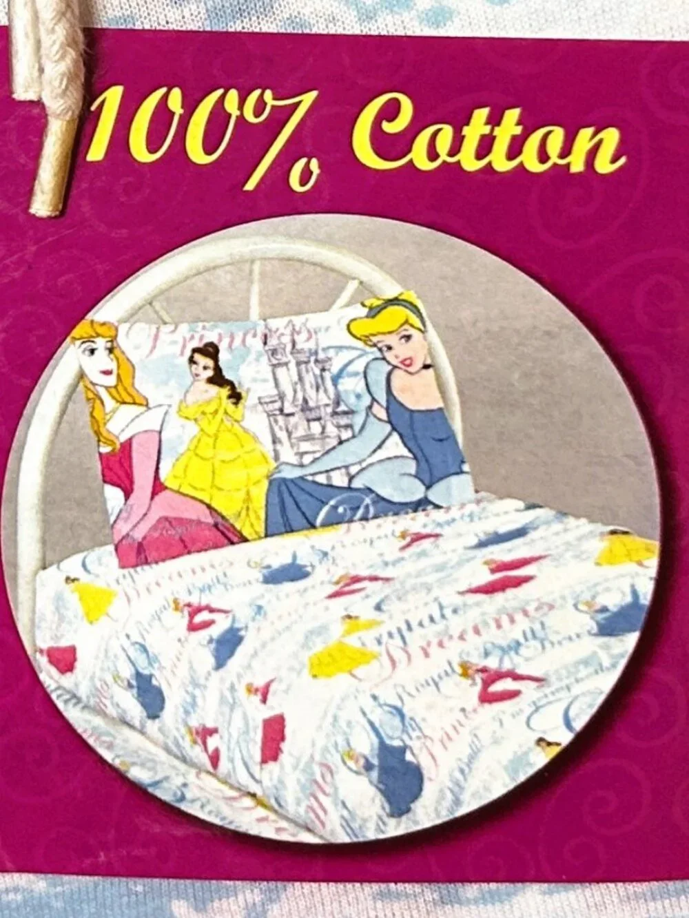 NEW~TWIN size~100%COTTON Jersey knit Sheet Set~Disney Princess Belle Cinderella